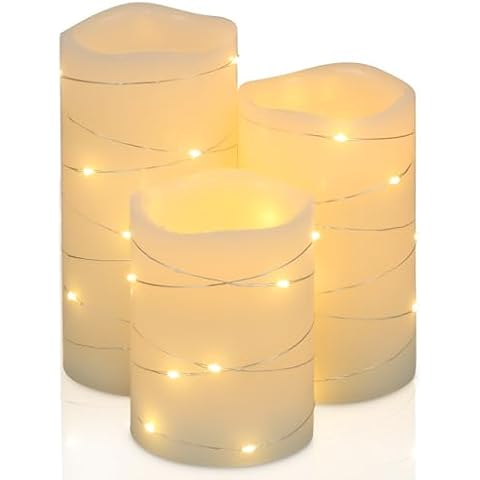 H-BLOSSOM Ivory Flameless Candles with Lights Cover