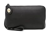 LOVESOME Women's Small Crossbody Bag Wristlet Clutch(Black)