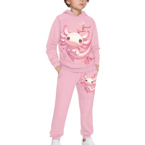 Yuuxorilu Girl's Casual 2 Piece Outfits Graphic Long Sleeve Hoodies Sweatshirts and Sweatpants Set3