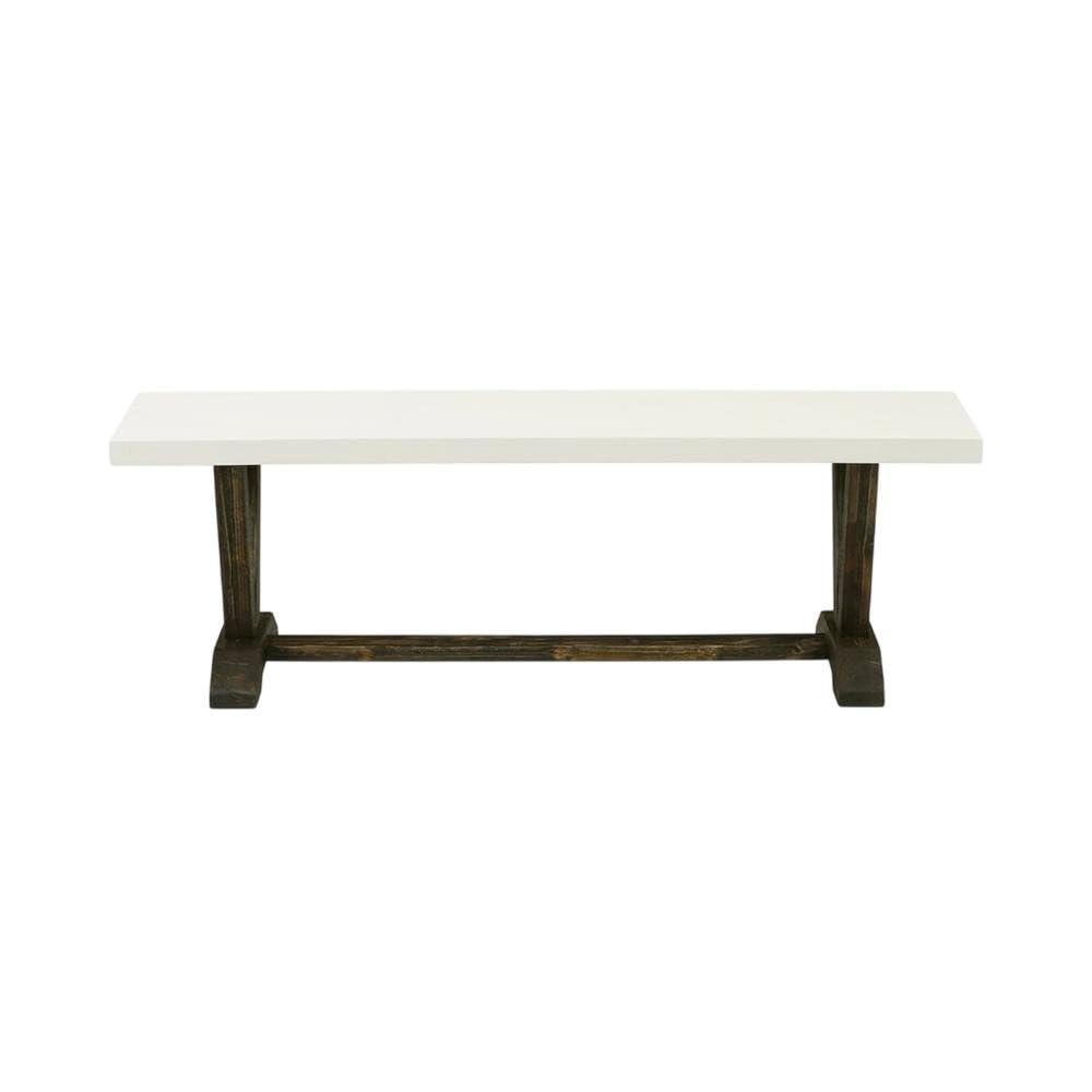 Wooden Dining Bench with V-Style Base by Furnifact – Wood, White
