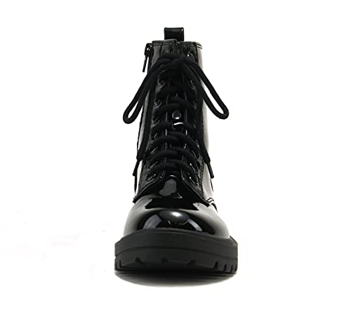Image of Soda FIRM - Lug Sole Combat Ankle Bootie Lace up w /Side Zipper