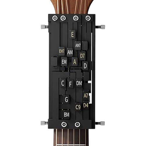 Prensador de acordes de guitarra, ayuda para el aprendizaje, sistema de aprendizaje, banda de herramientas portátil, clases de práctica, para el hogar, viajes, ukelele con construcción ligera, fácil