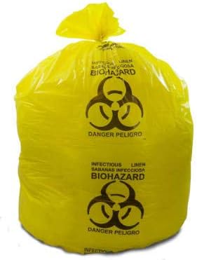 International Plastics CL-PIY-3750 37 x 50 in. 44 gal Yellow Infectious Linen Trash Bags - Case of 150