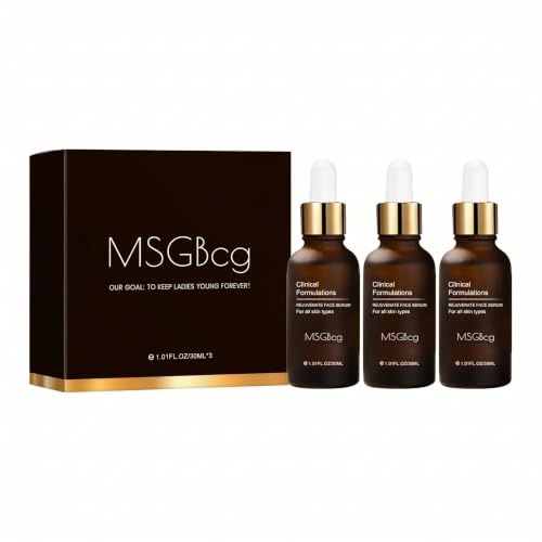 3PCSMSGBcg Ageless Rejuvenate Face SerumInstant Face Lift & Anti Wrinkle Firming Serum for Reduce Wrinkles - Fine Lines - Plumping Skin12% Vitamin c + 1% Hyaluronic Acid Formula for All Skin Types