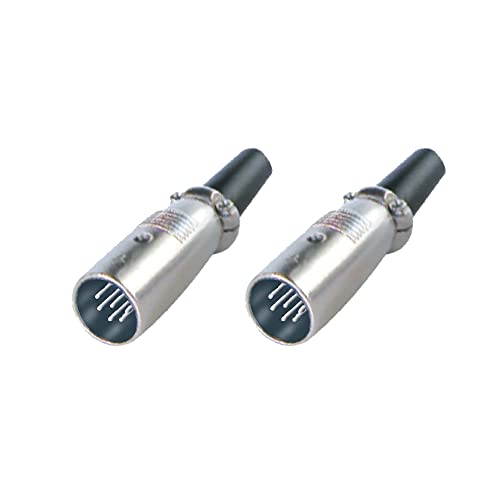 Image of MX 3 Pin XLR Microphone pin Pure Copper Nickel Plated Pins1 for High Conductivity microphone (6-pin Male XLR connector, Pack of 2, Male Connector)