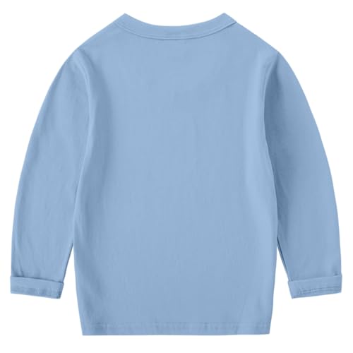 Kids Basic Long Sleeve Undershirt Lightweight Comfy Soft Girls Boys Crewneck T-Shirts Toddler Solid Color Tees Tops2