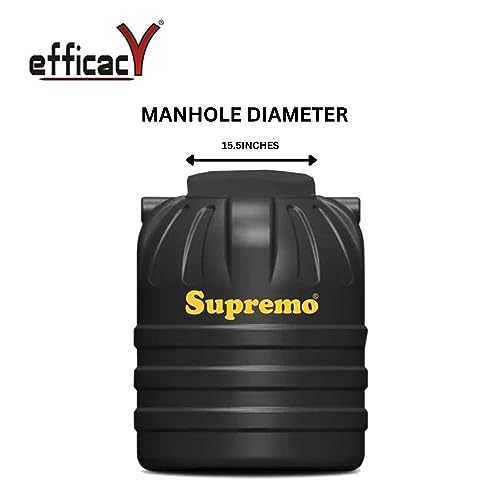Image of Efficacy Supremo Double Layer Water Tank 500 LTR Capacity | Food Grade Antibacterial, UV and Heat Resistant Tank HDPE Material Black Color