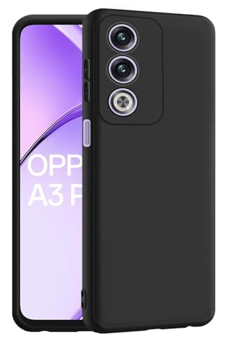 Image of for [ Oppo A3 Pro 5G ] Liquid Silicone Back Case Cover Flexible |Inner Lining| with Camera Protection Back Cover for [ Oppo A3 Pro 5G ] - Black