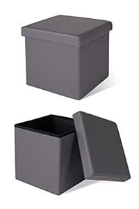 Dibea Faltbarer Sitzhocker Grau 38x38x38 cm