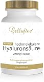 Cellufine® HyaVita Hyaluronsäure 150 Kapseln – hochdosiert, hochmolekular, glutenfrei, vegan – 150 glutenfreie Kapseln mit HyaVita Hyaluronsäure I natürlich & ohne Konservierungsstoffe