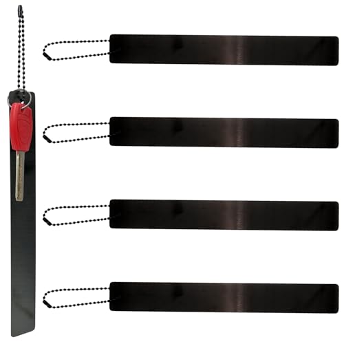 Image of 4 Pcs Commercial Grade Large Keychain Big Heavy Duty Bathroom Key Chain for Business Restroom to Not Lose Keys Giant Metal Long Keychain (4, Black)