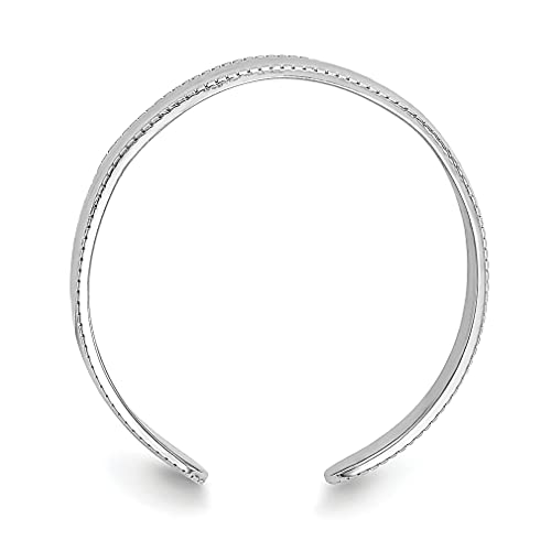 Ice Carats 14K White Gold Milgrain Adjustable Toe Ring Open Midi Fine Jewelry For Women Gifts For Her #TOP1