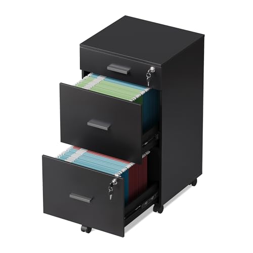 15 Best File Cabinets to Keep Your Office Organized and Stylish 7 DEVAISE 3 Drawer Rolling File Cabinet with Lock, Wood Filing
