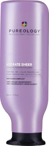 Pureology Hydrate Sheer Nourishing Conditioner, Lightweight, Silicone-Free, Vegan Formula for Fine, Colour-Treated Hair, 266ml