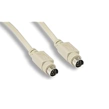 KENTEK 6 Feet FT Mini DIN8 Cable Cord 28 AWG Molded Serial RS-232 MDIN 8 Pin Male to Male M/M for Peripheral Device