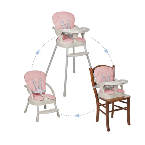 Ms - Trona Para Bebe Spoon Convertible En Alzador Y En Silla- 3 En 1- Trona Plegable Ms Con Asiento Acolchado Rosa Ms - Trona Para Bebe Spoon Convertible En Alzador Y En Silla- 3 En 1- Trona Plegable Ms Con Asiento Acolchado Rosa