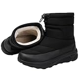 [MERPHINE] スノーブーツ メンズ 冬靴 防寒ブーツ 雪靴 暖かい 裏起毛 滑らない 防水 雪用 アウトドア 冬用 キャンプ 裏ボア 歩きやすい 軽量 黒