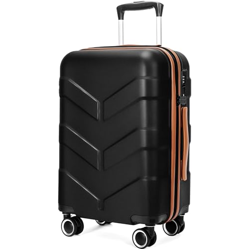 TILYMOL Hardside Carry On Luggage 22x14x9 Airline Approved with Spinner Wheels, Lightweight 20-inch Carry-On Suitcase for Men & Women, Black