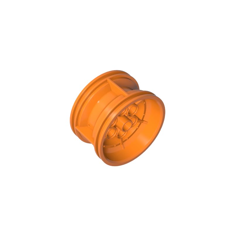 56908 Wheel 43.2x26 Technic Racing Small with 6 Pinholes, Orange, 4 PCS