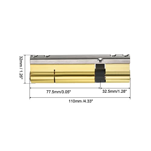 PATIKIL 32.5/77.5 (110mm Overall) European Double Lock Cylinder, Door Cylinder Lock with 2 Renovation Keys / 6 Owner Keys - Image 2