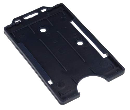 Identity-Plus: Navy Blue Rigid Open Faced Single Sided Portrait ID Card Badge Pass Holder (75)