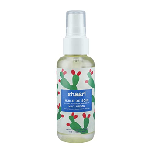 HUILE DE SOIN BIO SHAERI à l'Huile de Figue de Barbarie Bio et 4 autres Huiles 99% Naturelles - Cheveux Secs, Abimés, Bouclés, Crépus - Hydratant, Régénérant, Protecteur - Vegan, Made in France Cover