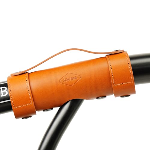 Leather Carry Handle for Brompton bicycle - Full grain leather, handle for carrying Brompton folding bike (Honey)