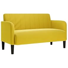 vidaXL Sofá Loveseat Terciopelo Amarillo 109 cm, s...