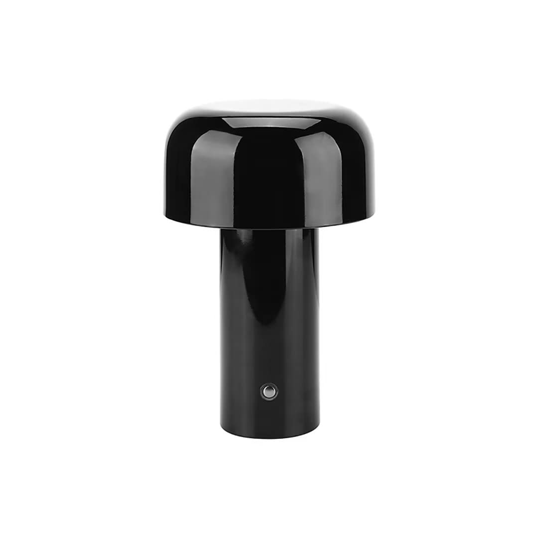 LYVQZPWLR LED Touch Bedside Table Lamp, Cordless Rechargeable LED Mushroom Bedside Lamp Dimmable Touch Multicolor Non-Slip Iron(Black)
