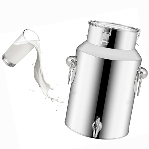 Cubo de acero inoxidable con grifo para transporte y almacenamiento de leche, vino y aceite