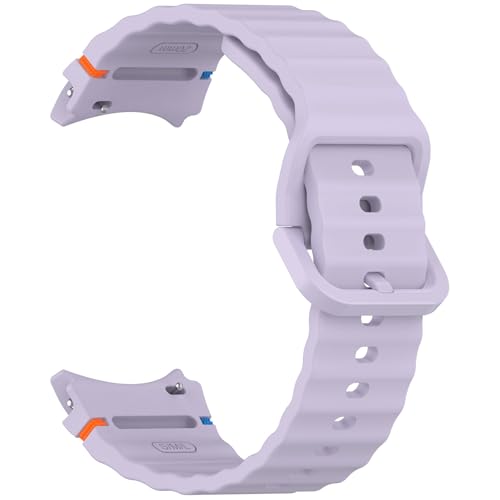 Image of WRIGSS Silicone Strap Compatible with Samsung Galaxy Watch 7 6 5 4 FE Original Style Wavy Smart Watch Straps For Men Women, 40mm 44mm Standard & Classic