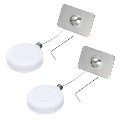 QUARKZMAN Cavo Sicurezza Retrattile Blocco Forma Telecomando, Corda Anti-Smarrimento Adesivo Doppia Faccia Tv, Dvd, Cavo Hardware - Set 2, Colore Bianco, 35,43 Pollici