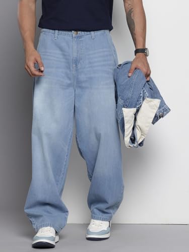 Image of The Indian Garage Co Men Skater Fit Solid Mid-Rise Jeans