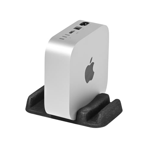 RLSOCO Mac mini M4/M4 Pro Stand,Pure Felt Cloth Material Vertical Holder Desktop Stand,Vertical Desktop Holder Desk Mount,Supports Docking Stations and External Hard Disks (Black)