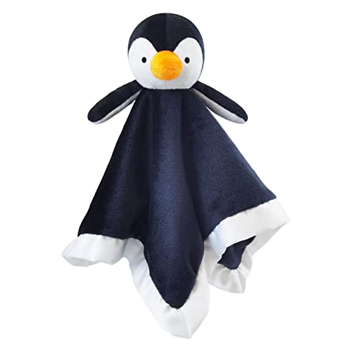 Image of Doindute Baby Black Penguin Soft Stuffed Animal Security Blanket, Plush Penguin Character Lovey Blanket, Baby Shower/Nursery Gift, Newborn Infant Toddler Snuggle Blankie for Boys Girls, 13 Inches