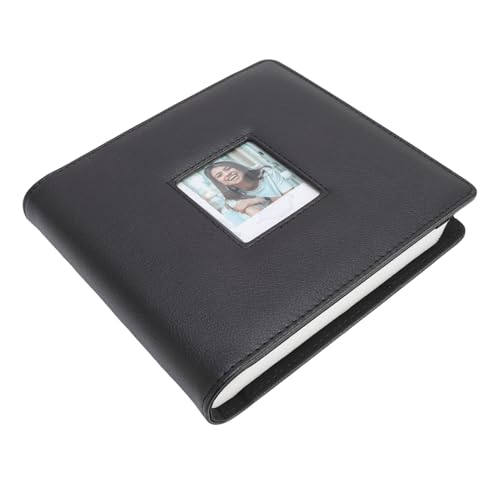 Ycauty Álbum de Fotos con 288 Bolsillos, Libro de Fotos Pequeño de Cuero PU Resistente Al Agua para Cámara Instantánea GO, Regalo de Escritorio de Oficina (Negro)
