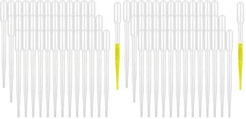 Image of moveland 3ml Disposable Plastic Transfer Pipettes, Calibrated Dropper Suitable for Science Laboratory, DIY Art (300) (Pack of 2)