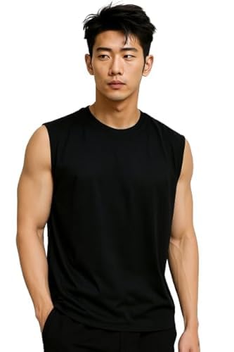 jugular Tank Tops Sleeveless T-Shirt for Men Gym Wear Vest Solid Stylish Round Neck Running for Sports Workout Fitness & Casual or Beach Wear-picture-46