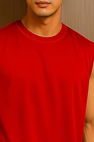 Image of JUGULAR Tank Tops Sleeveless T-Shirt for Men Gym Wear Vest Solid Stylish Round Neck Running for Sports Workout Fitness & Casual or Beach Wear