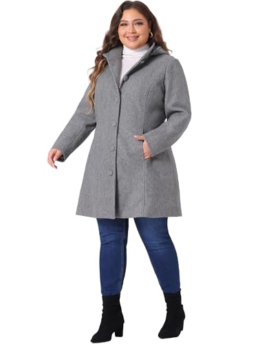 Agnes Orinda Peacoat for Women Plus Size Elegant Single Breasted Detachable Hooded Overcoat Trench Coat Jacket3