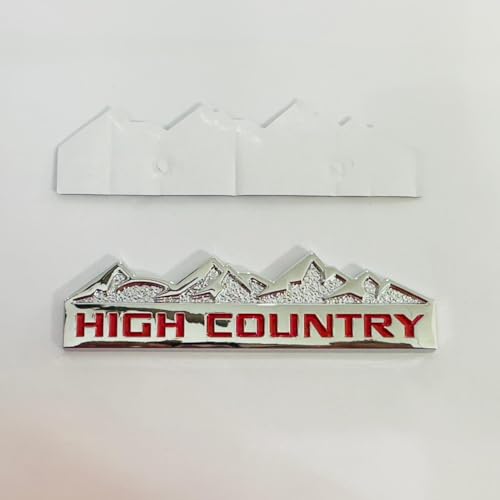 Image of Emblems for Car & Bike Metal Lo.go and Me.tal Lo.go, Auto Accessories for Car Emblem 3D Badge Auto Racing Sport Sticker Grand Tourer Decal. (HIGH Country Chrome RED Sticker)