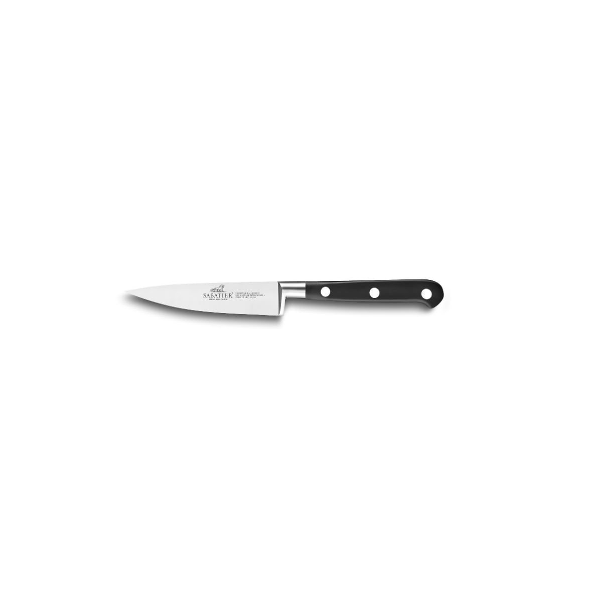 Sabatier - Couteau Office IDEAL 100% Forgé - Fabriqué en France - 10 cm - Lame et Rivets en Inox - Parfait pour les Tâches de Précision comme Eplucher, Découper et Parer les Fruits et Légumes