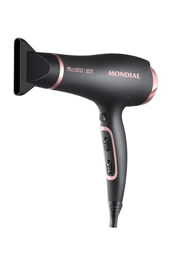 MONDIAL Secador de Cabelos, Preto/Golden Rose, 2200W, Bivolt - SC-37-BI