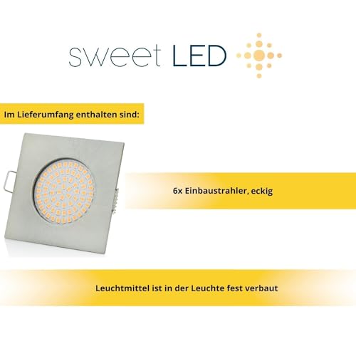 Spot LED encastrable extra plat carré 230V blanc chaud pour rénovation plafond