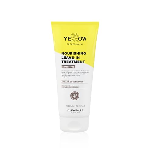 Alfaparf Milano Yellow Professional Nutritive Nourishing Leave-In Treatment for Dry Hair - Powered by Argan & Coconut Oils - Designed for Replenished Hair (6.76 fl oz / 200ml)
