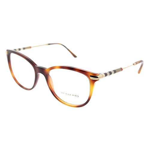 Burberry BE 2255Q 3316 Light Havana Plastic Square Eyeglasses 51mm