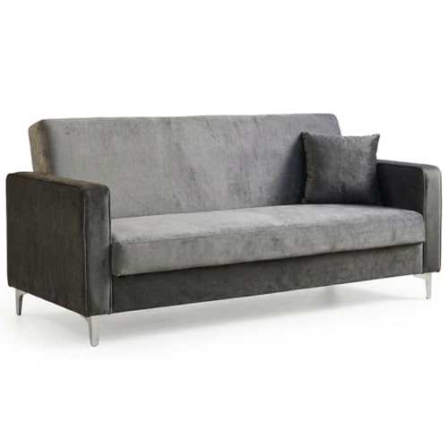 Image of FURNY Livingud 3 Seater Fabric Sofa Set (Light Grey-Dark Grey) in Premium Velvet Finish, Ideal for Living Room, Offices
