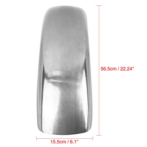 Image of F FIERCE CYCLE 6.1 Inch Custom Silver Tone Metal Motorcycle Splash Guard Long Rear Fender for Harley 883