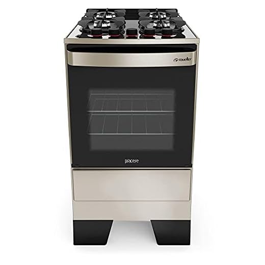 Fogão de Piso 4 Bocas Mueller Piacere Vetro Mesa de Vidro