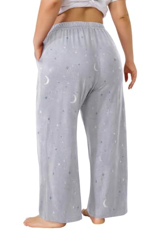 Image of FLYCURVY Plus Size Women Pajama Pants with Pocket L-5XL
